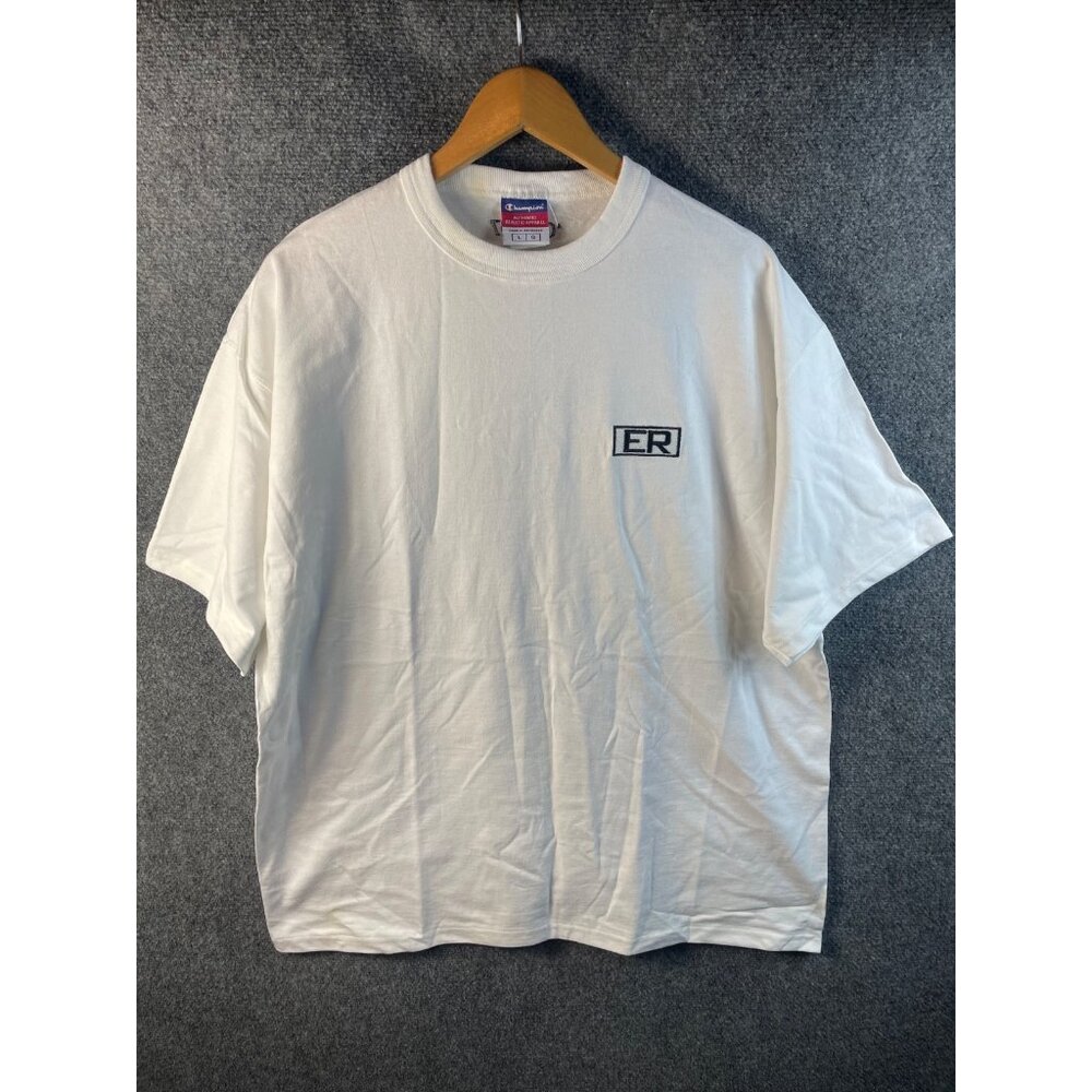 VTG ER TV Show Cast & Crew Gift Sz L White Cotton Champion 06'/07' RARE